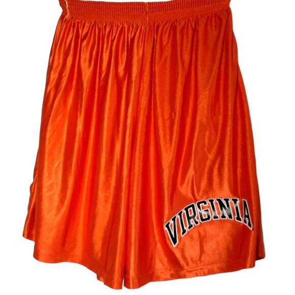 UVA University Of Virginia Cavaliers Shorts Men XL Orange Nylon Vintage USA READ - Picture 2 of 11